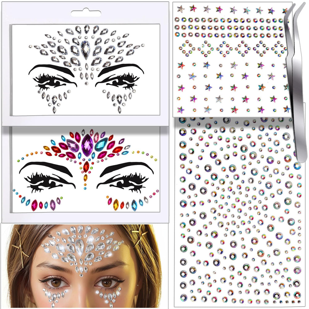 Teenitor joyas faciales para festival para rostro con brillo duradero