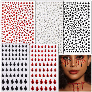 Teenitor gemas faciales rojas redondas para resaltar la mirada