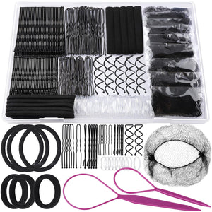 Pinzas para cabello negras Teenitor con puntas onduladas para fijar peinados con seguridad.