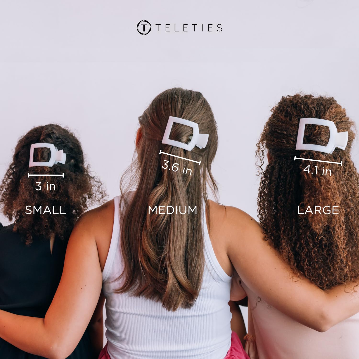 Teleties pinza plano cuadrado grande para peinados firmes
