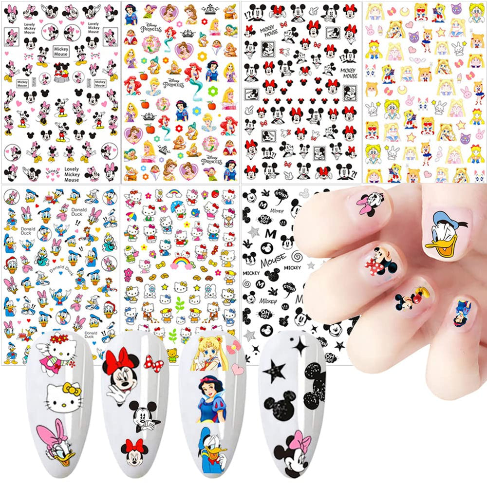 Temote estampas uñas dibujos animados 3D para decoración rápida de uñas