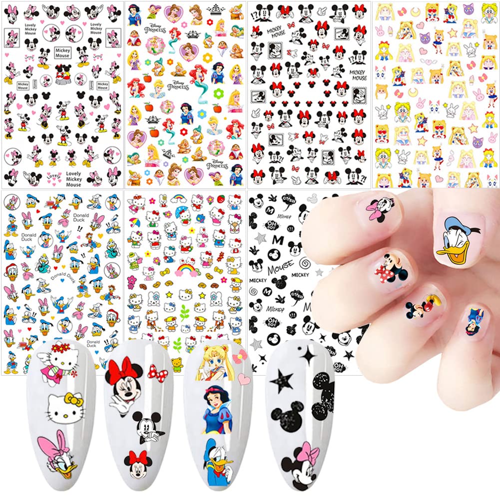 Temote estampas uñas dibujos animados 3D para decoración rápida de uñas
