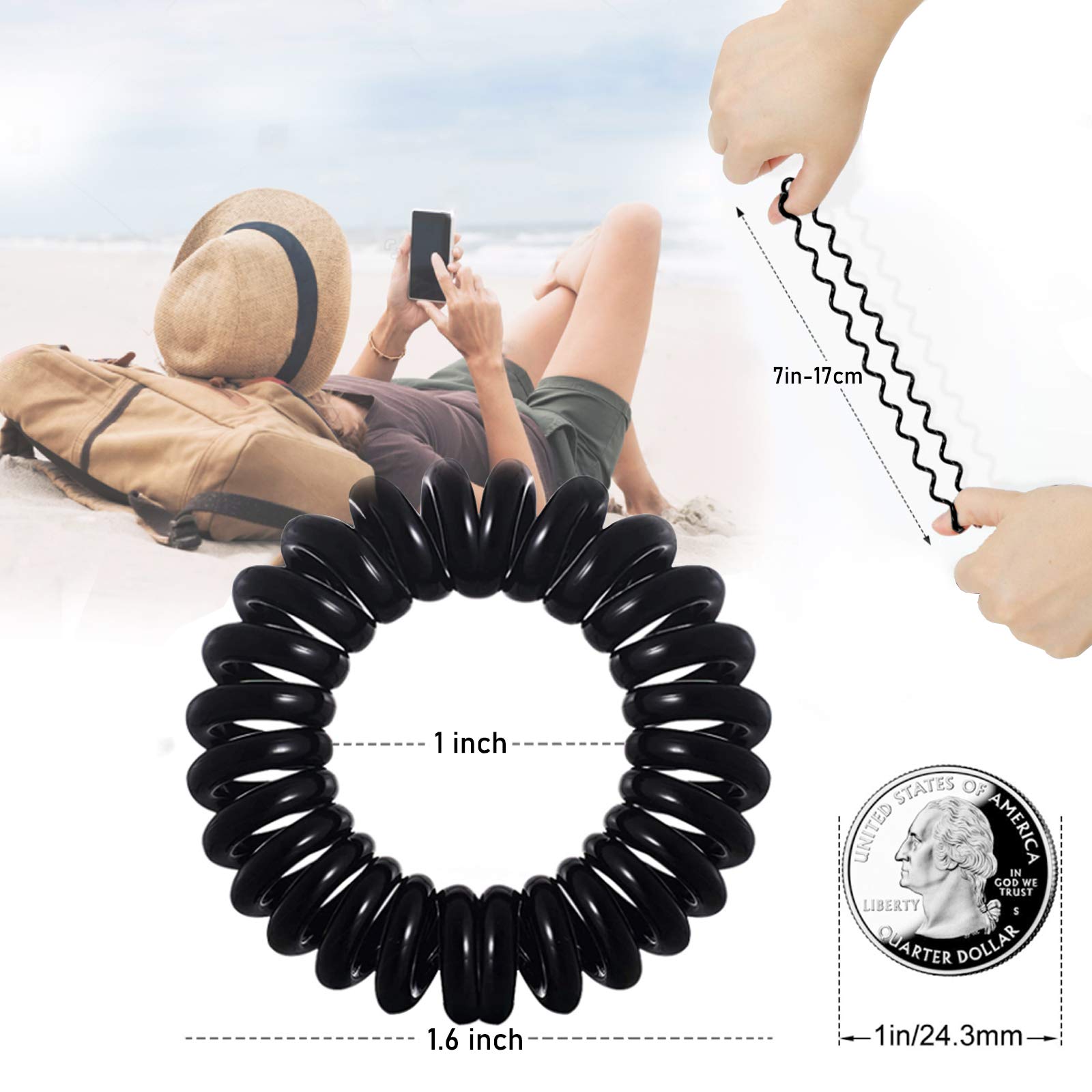 Teqifu coleteros espiral negro, duradero y flexible para cualquier ocasión.