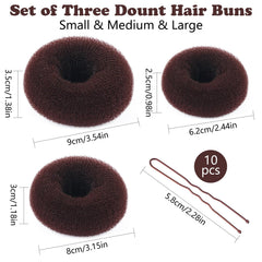Teqooza molde moño rosquilla mediano para recogidos con volumen.