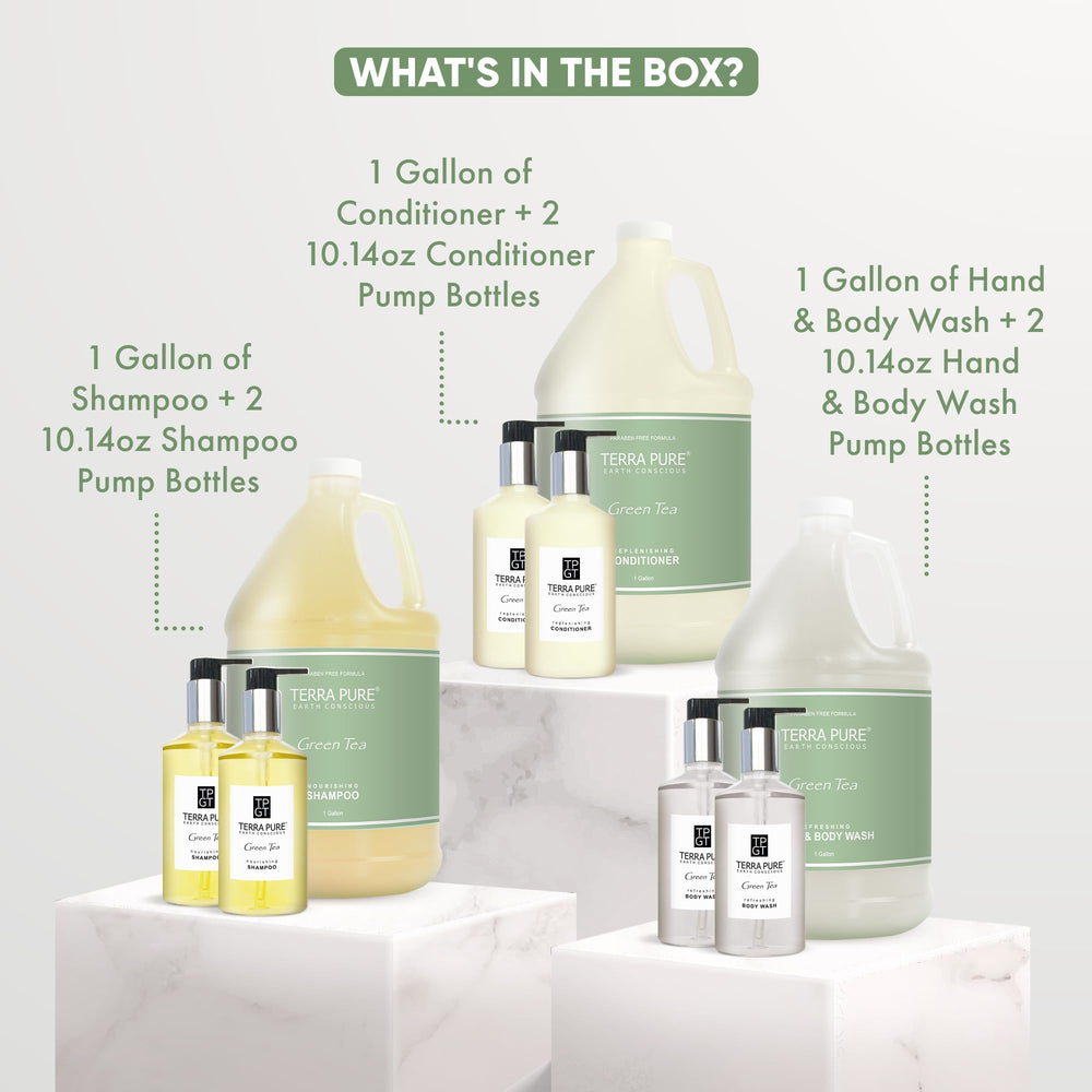 Terra Pure gel de cuerpo en galón y botellas, textura suave para uso diario