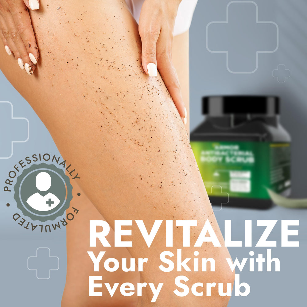 Cuidado diario con Terramed Just Think Comfort, exfoliante corporal para piel limpia.