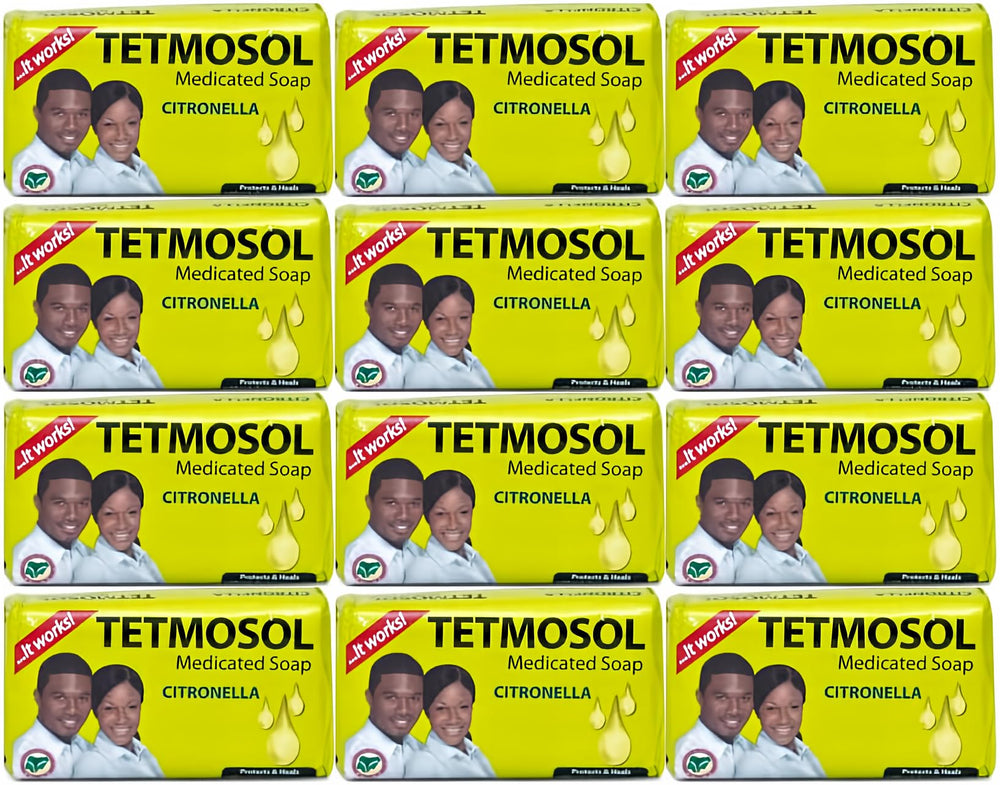 Tetmosol Jabón 85 g, paquete de 12, limpieza suave para la piel