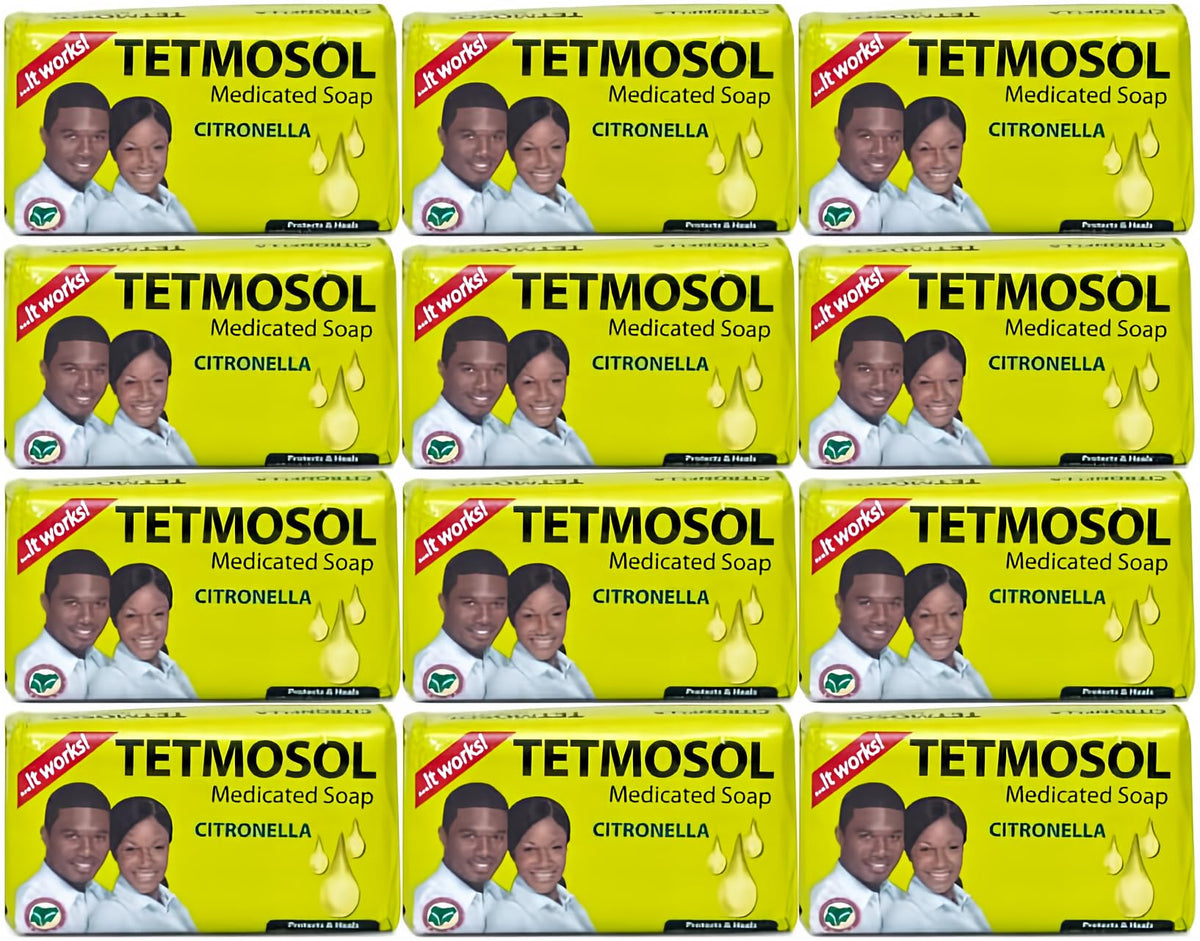 Tetmosol Jabón 85 g, paquete de 12, limpieza suave para la piel