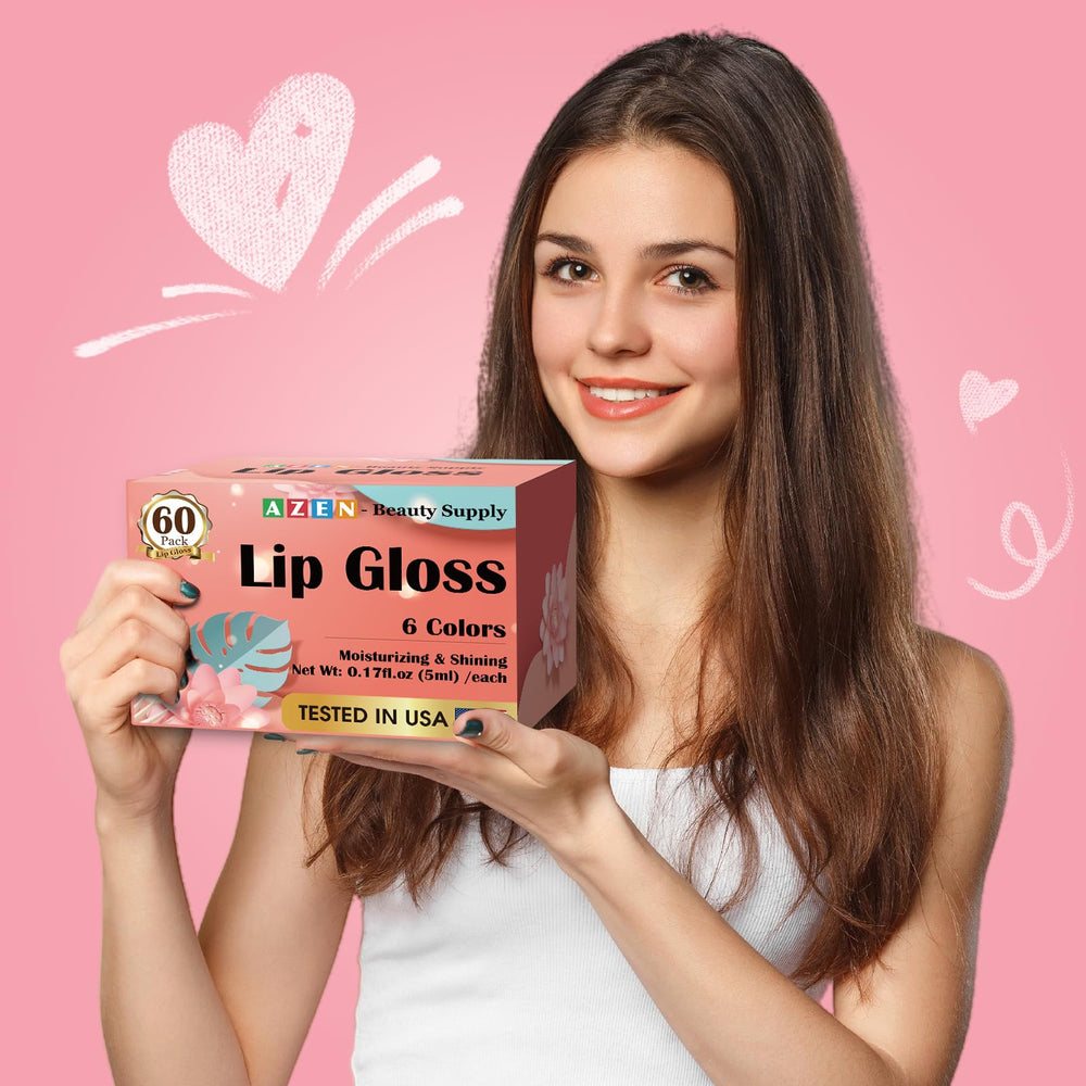 Textura rica de AZEN brillo labial con aceite de coco para labios secos.
