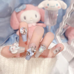 Tezocr uñas ataúd con cobertura total para un look pulido