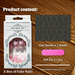 Tezocr Uñas postizas coffin rosa con brillo y diamantes para look elegante.