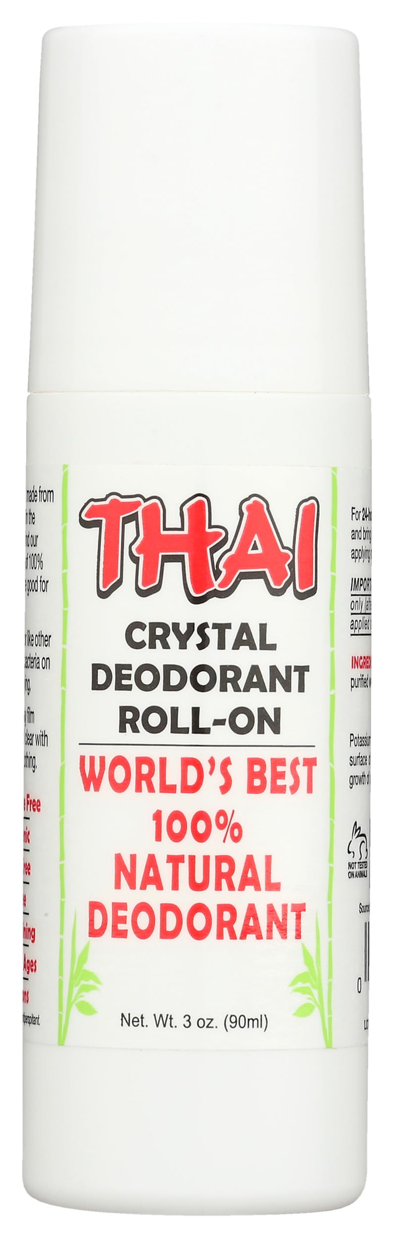 Thai Deodorant Stone Crystal Mist Roll-On, aplicador cómodo para uso diario que ayuda a controlar olores.