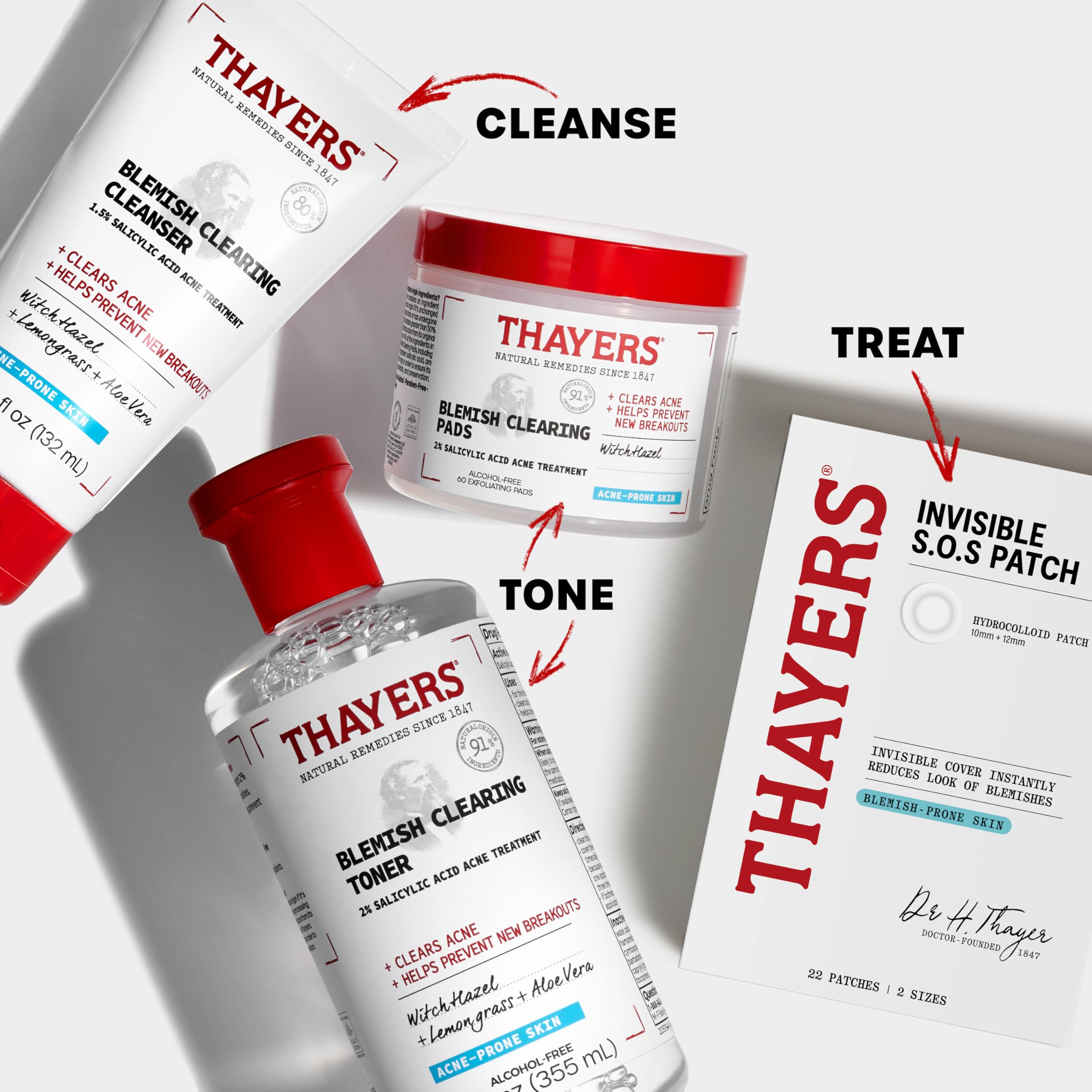 Parche THAYERS sin residuo pegajoso tras retiro.