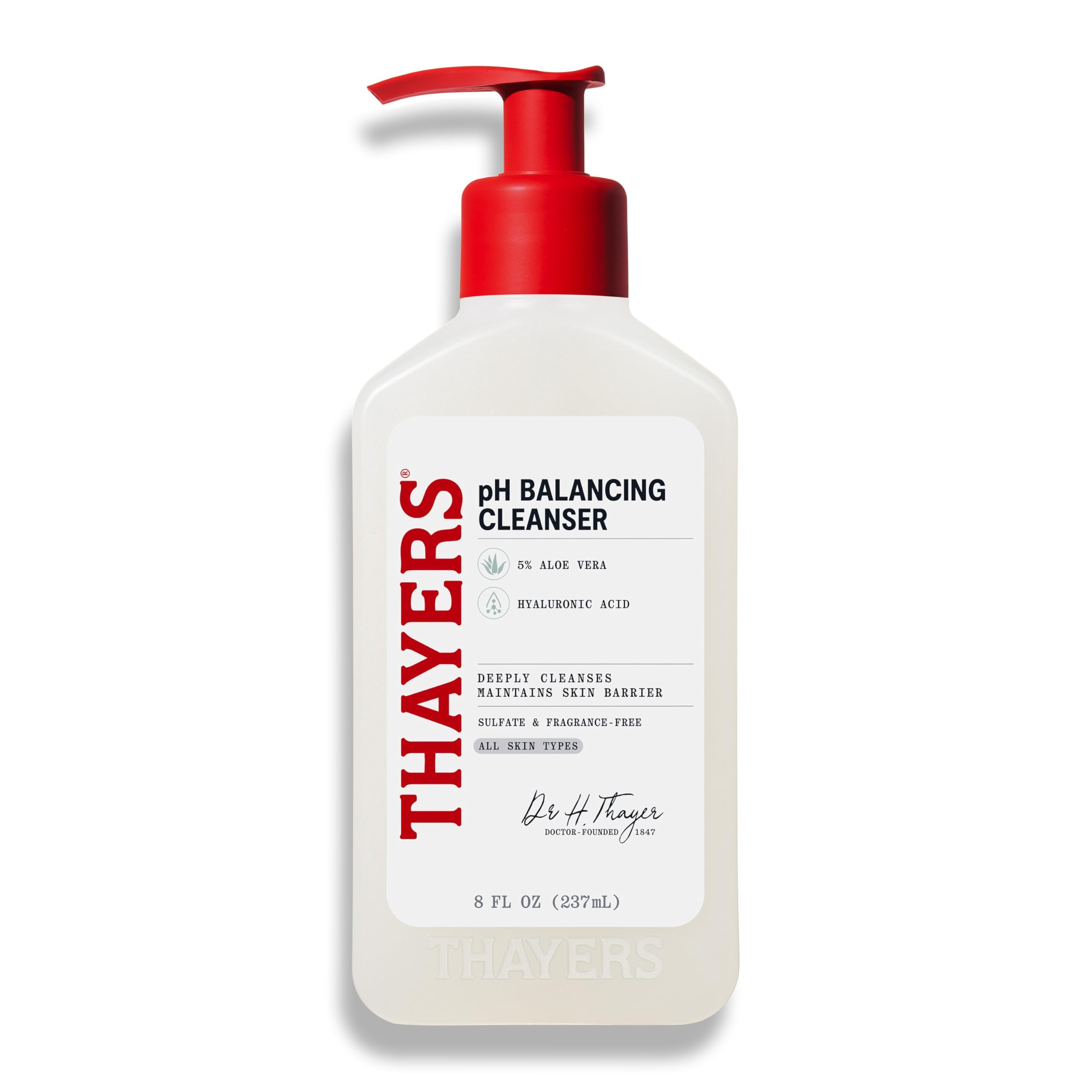 Botella THAYERS limpiador diario equilibrante pH para piel suave e hidratada