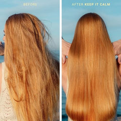 The Beachwaver Co. Keep It Calm cabello liso y brillante con acabado pulido.