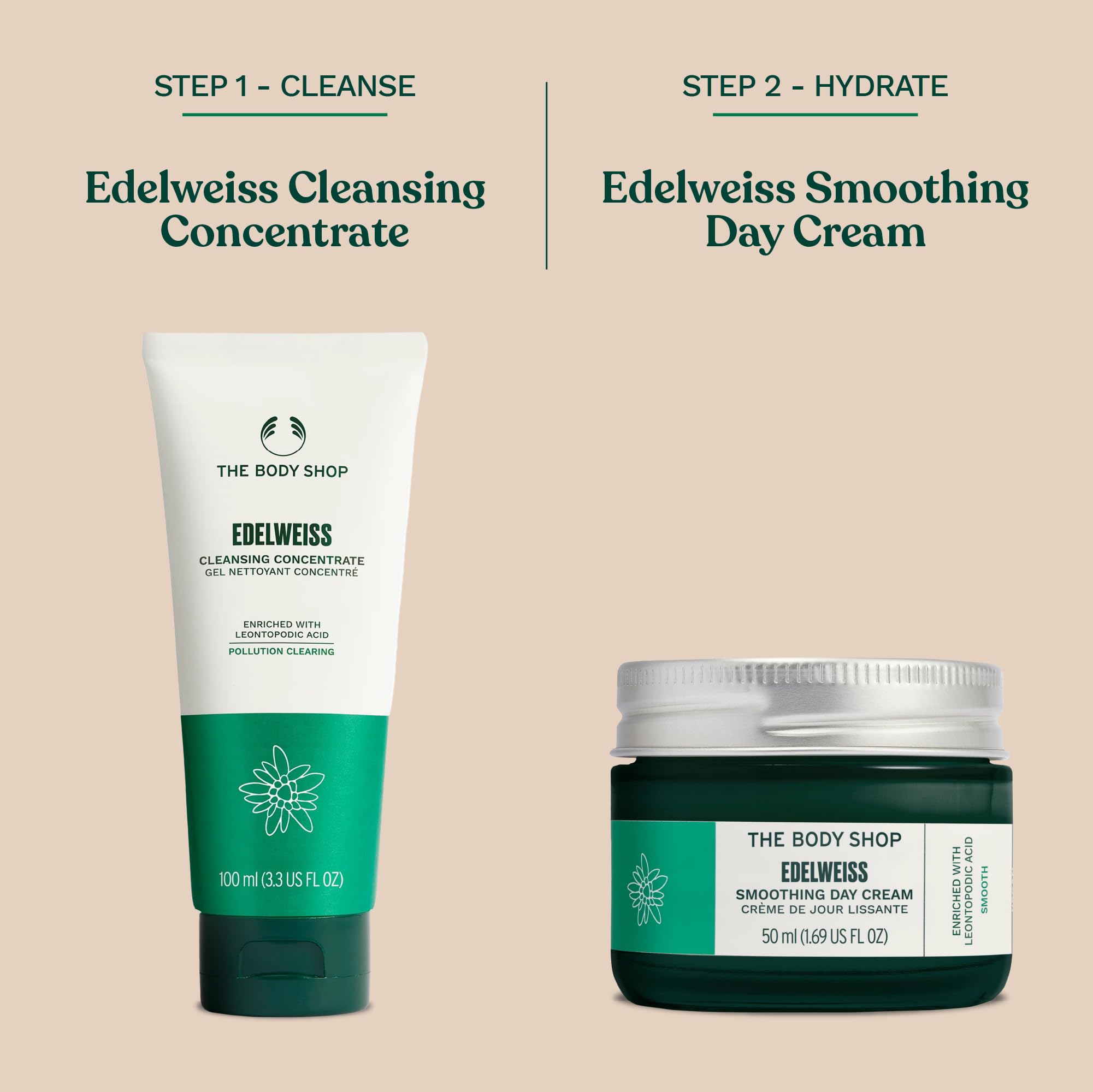 The Body Shop Edelweiss Crema de Día, extracto alpino para revitalizar la piel.