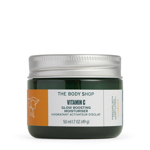 Hidratante impulsor de brillo en frasco The Body Shop, piel suave.