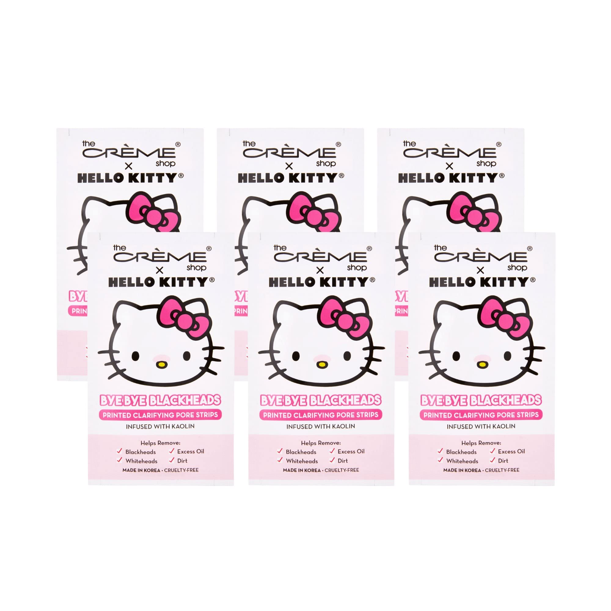 The Crème Shop Hello Kitty banda nasal para poros, ayuda a eliminar puntos negros