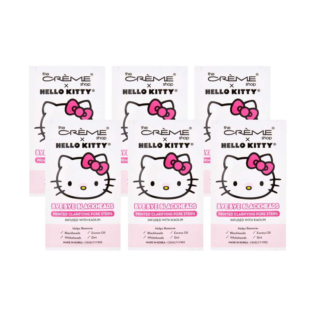 The Crème Shop Hello Kitty banda nasal para poros, ayuda a eliminar puntos negros
