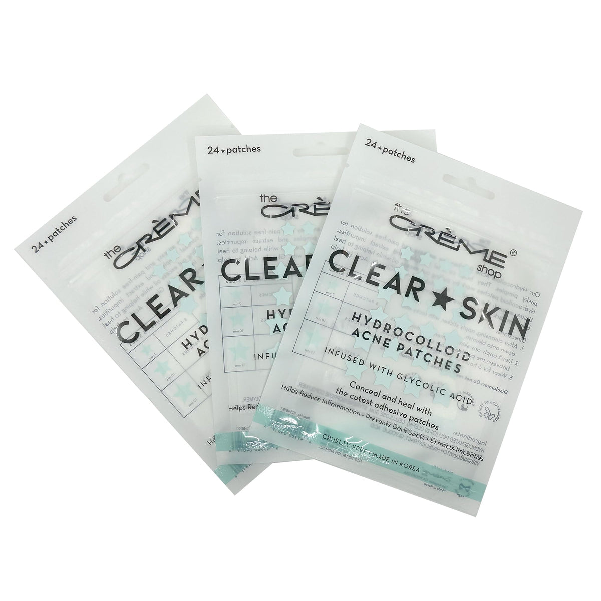 The Crème Shop parche hidrocoloide estrella para imperfecciones, absorbe impurezas sin dolor.