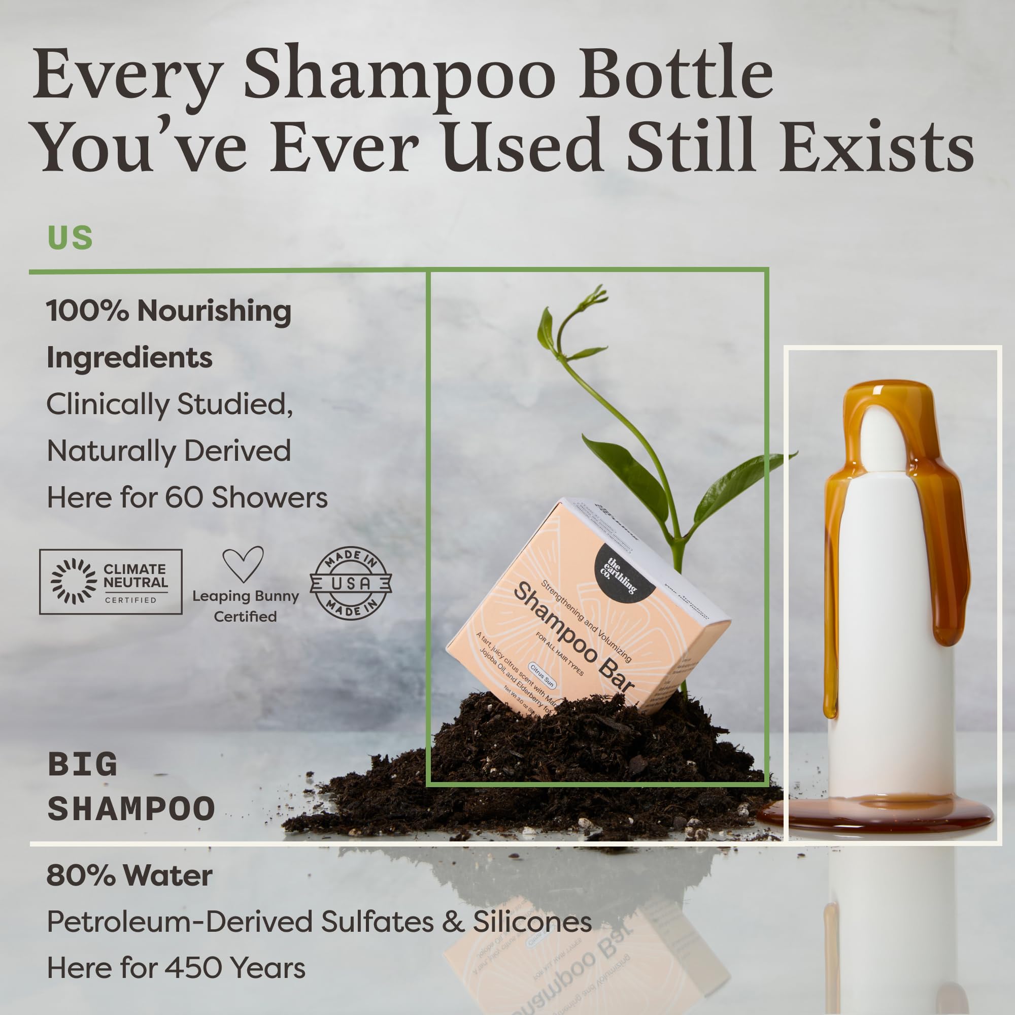 The Earthling Co. Champú en barra envase ecológico y sostenible