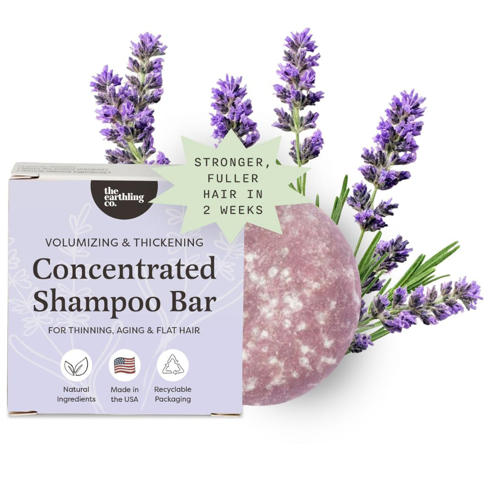 The Earthling Co. champú en barra voluminizador, lavanda salvaje, para cuerpo del cabello.