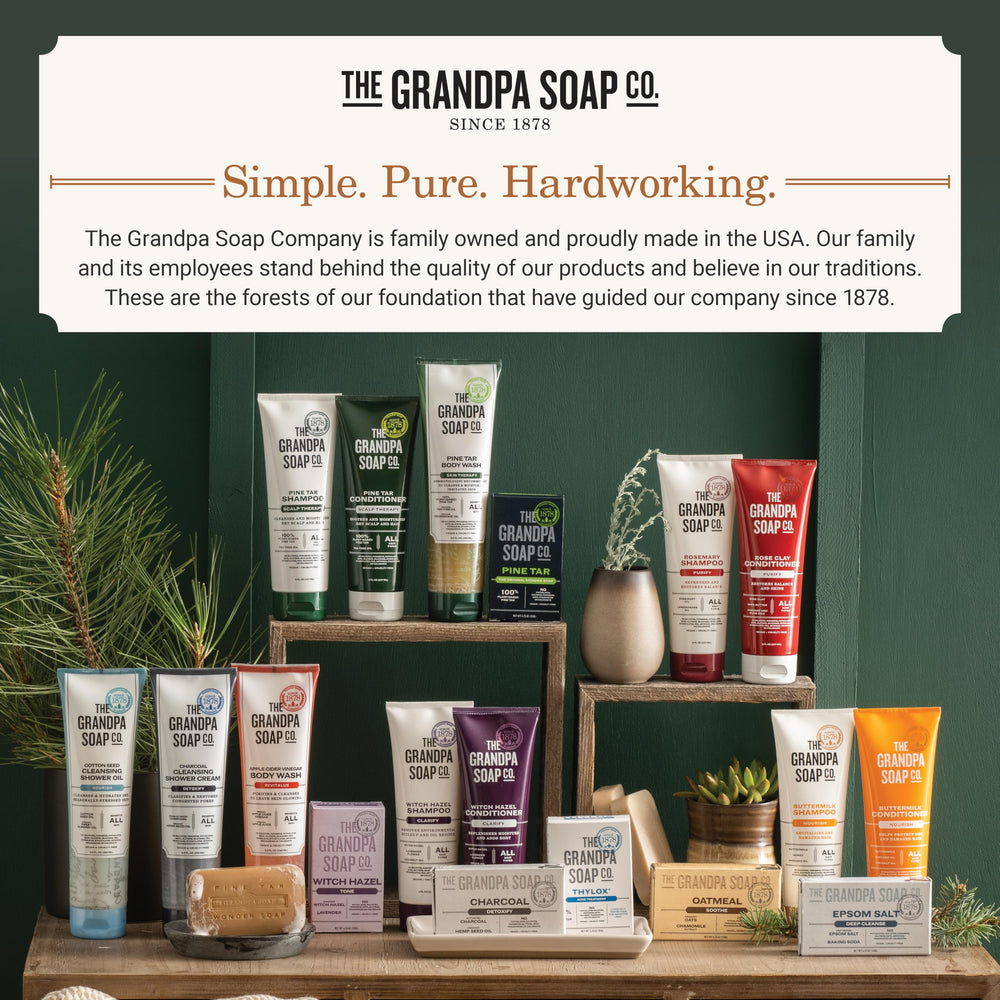 The Grandpa Soap Company Pine Tar Body Wash, uso diario en la ducha para limpieza y frescura