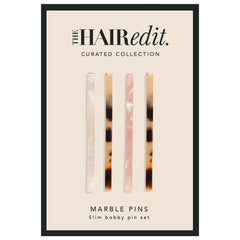 The Hair Edit Marble Pins acetato tortuga, sujetan el cabello con elegancia diaria.