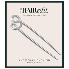 The Hair Edit Pin de chignon anudado: acabado mate plateado para peinados elegantes.