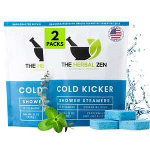 The Herbal Zen Cold Kicker bomba de ducha con menta y eucalipto, aroma vigorizante para empezar el día.