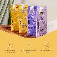 The Honest Company refill pour into bottle reduces waste.