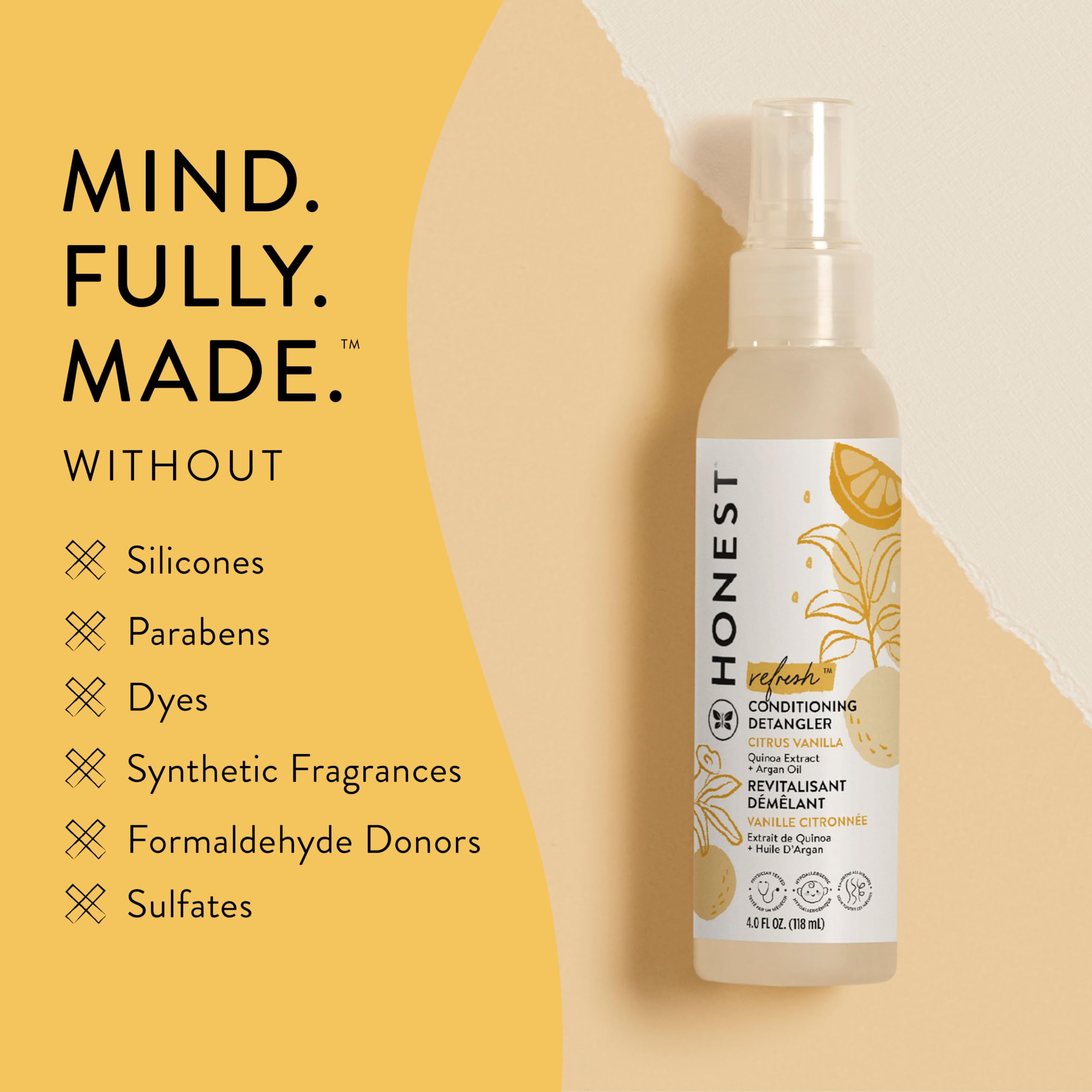 The Honest Company Extracto de quinoa fortalece las hebras con nutrición natural.