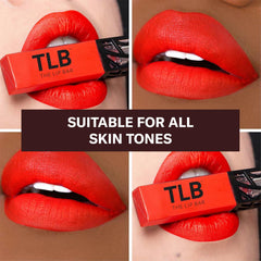 The Lip Bar Boy Trouble, muestra de color para ver tono intenso.
