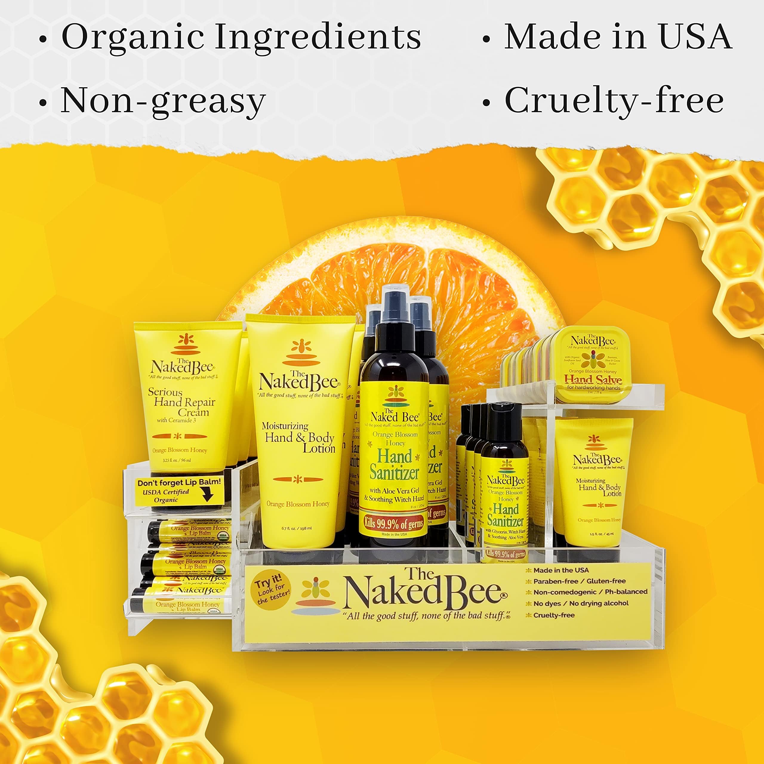 The Naked Bee ingredientes aloe vera y espirulina para piel más saludable.