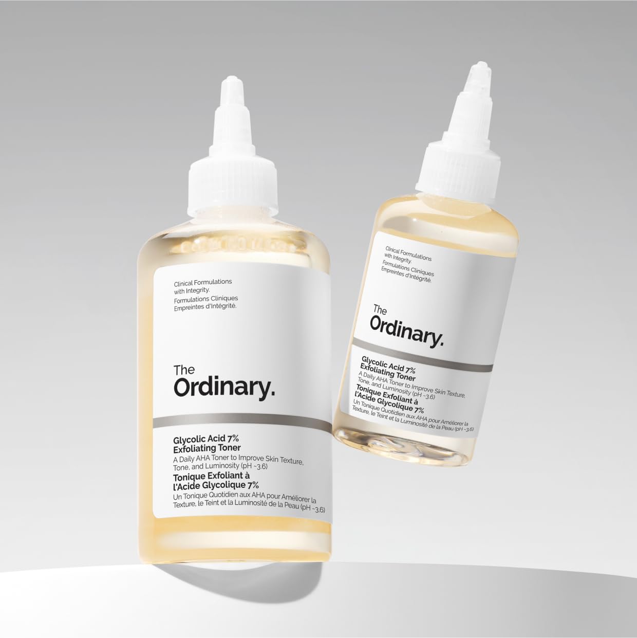 The Ordinary Glycolic Acid 7% Exfoliating Toner, piel radiante, favorece un aspecto más uniforme.