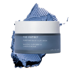 The Outset mascarilla arcilla azul, aplicación sedosa para piel purificada.