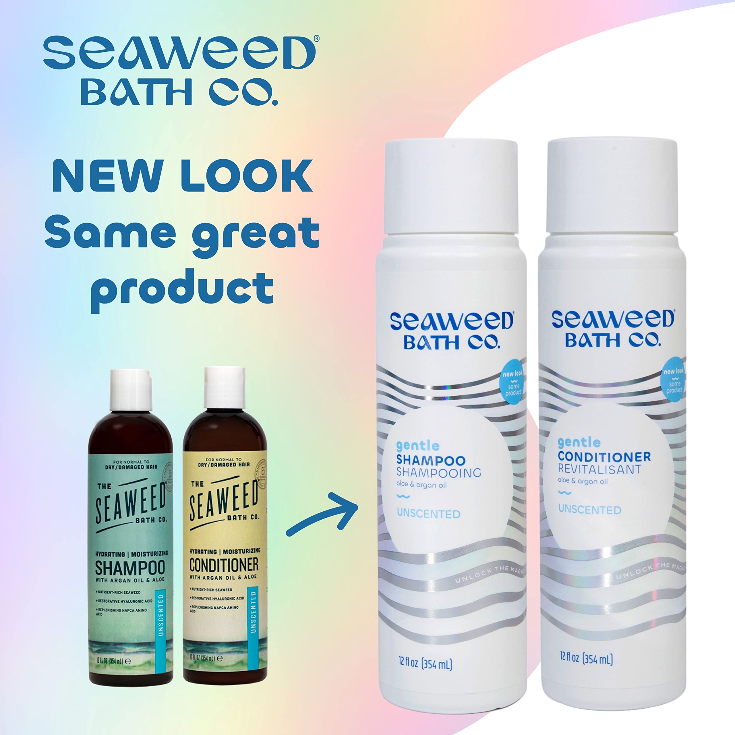 Seaweed Bath Co. acondicionador suave sin fragancia, frente: hidratación ligera