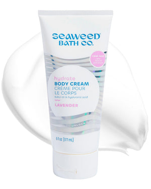Seaweed Bath Co. crema hidratante corporal lavanda, hidratación diaria para piel seca.