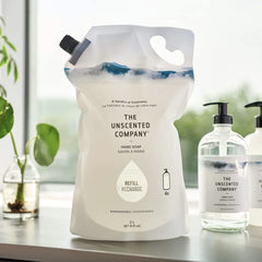 The Unscented Company recarga limpia sin fragancia para uso diario.