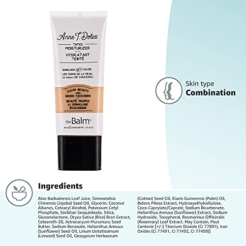 theBalm Anne T. Dotes Tinted Moisturizer ligero para piel mixta: uso diario.