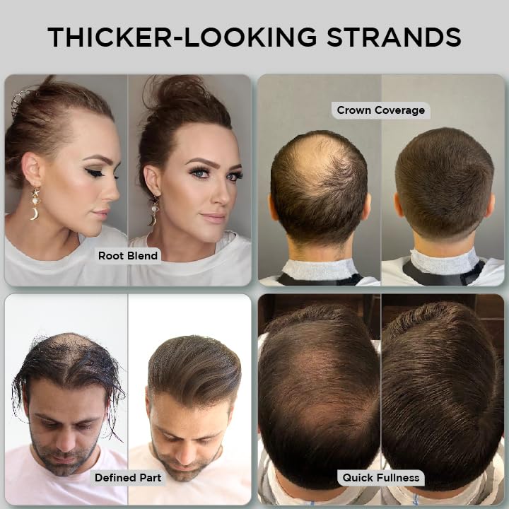 THICK FIBER color-marron-oscuro se integra con tono natural del cabello.