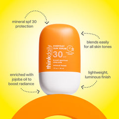 Thinkdaily SPF30 textura cremosa sobre la piel para uso diario
