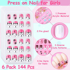 Thrilez Uñas Postizas para Niñas, aplicación fácil, ideal para manos pequeñas
