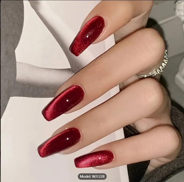 Thuoxde uñas postizas de acabado brillante con gel para mayor durabilidad