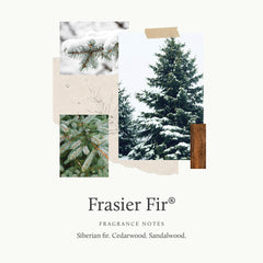 Thymes Frasier Fir, etiqueta frontal, diseño artesano para el baño diario.