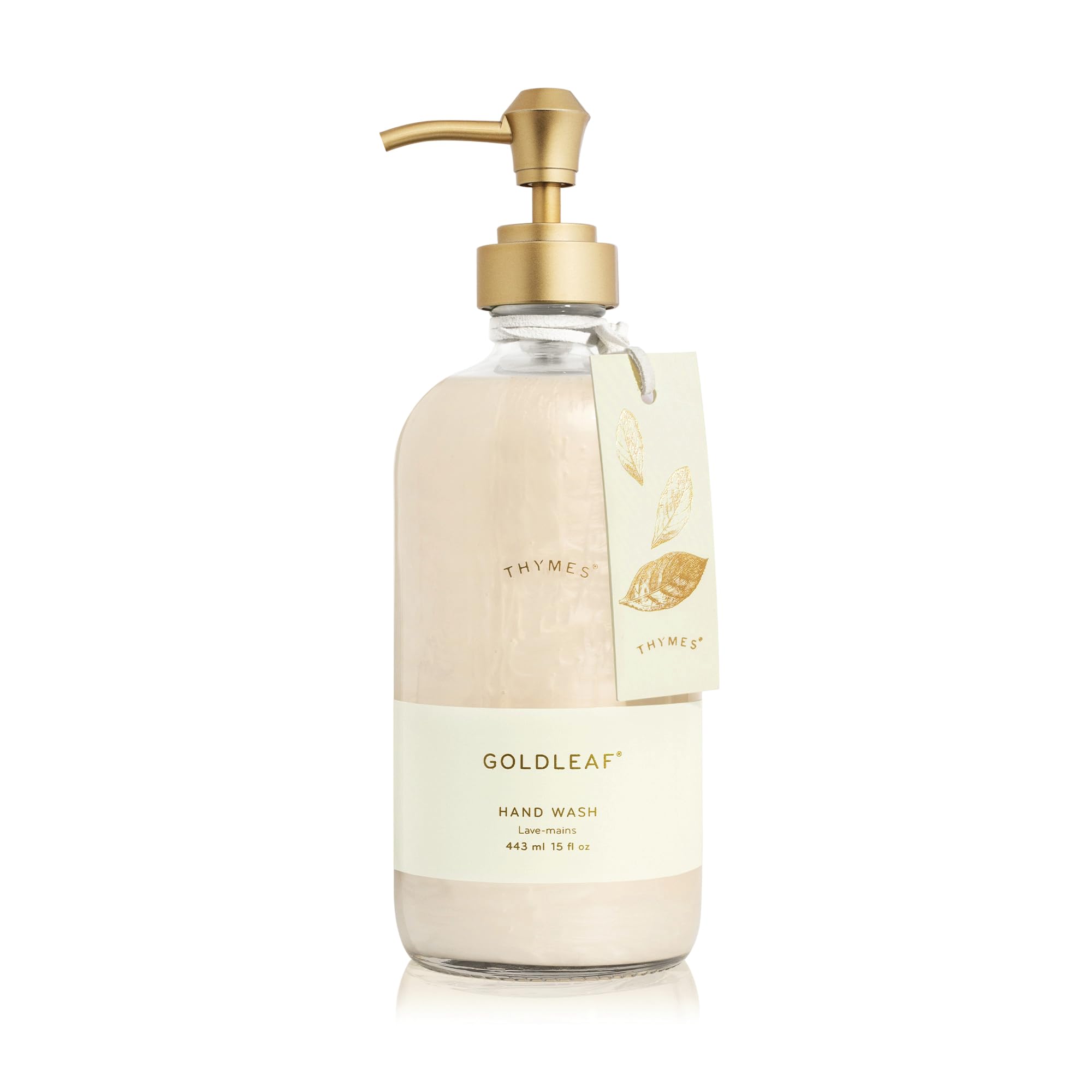 Thymes Goldleaf jabón dispensador de cristal suavidad para la piel