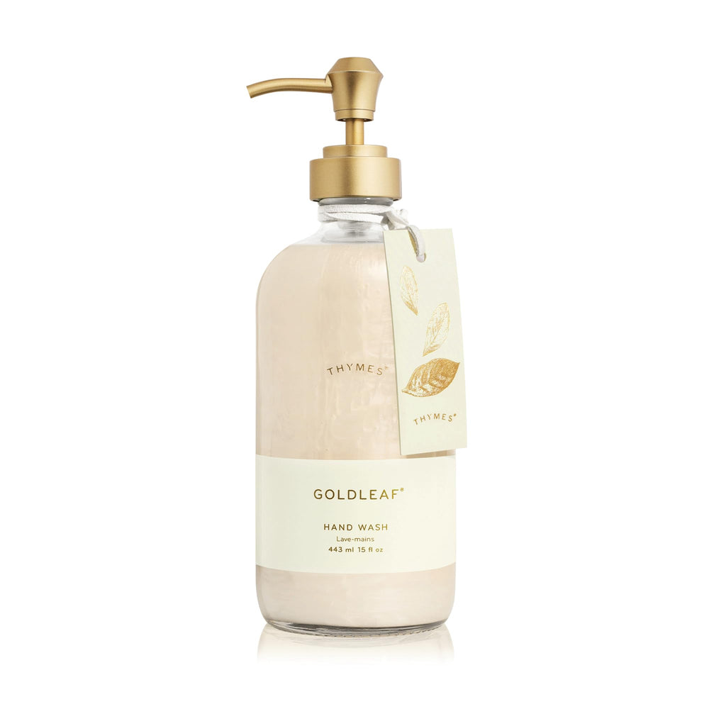Thymes Goldleaf jabón dispensador de cristal suavidad para la piel