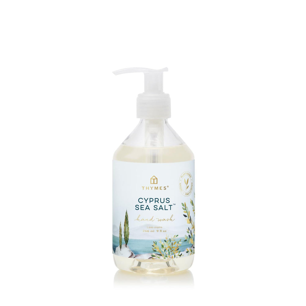 Thymes Cyprus Sea Salt Jabon de Mano en envase, ideal para higiene diaria con aroma fresco.