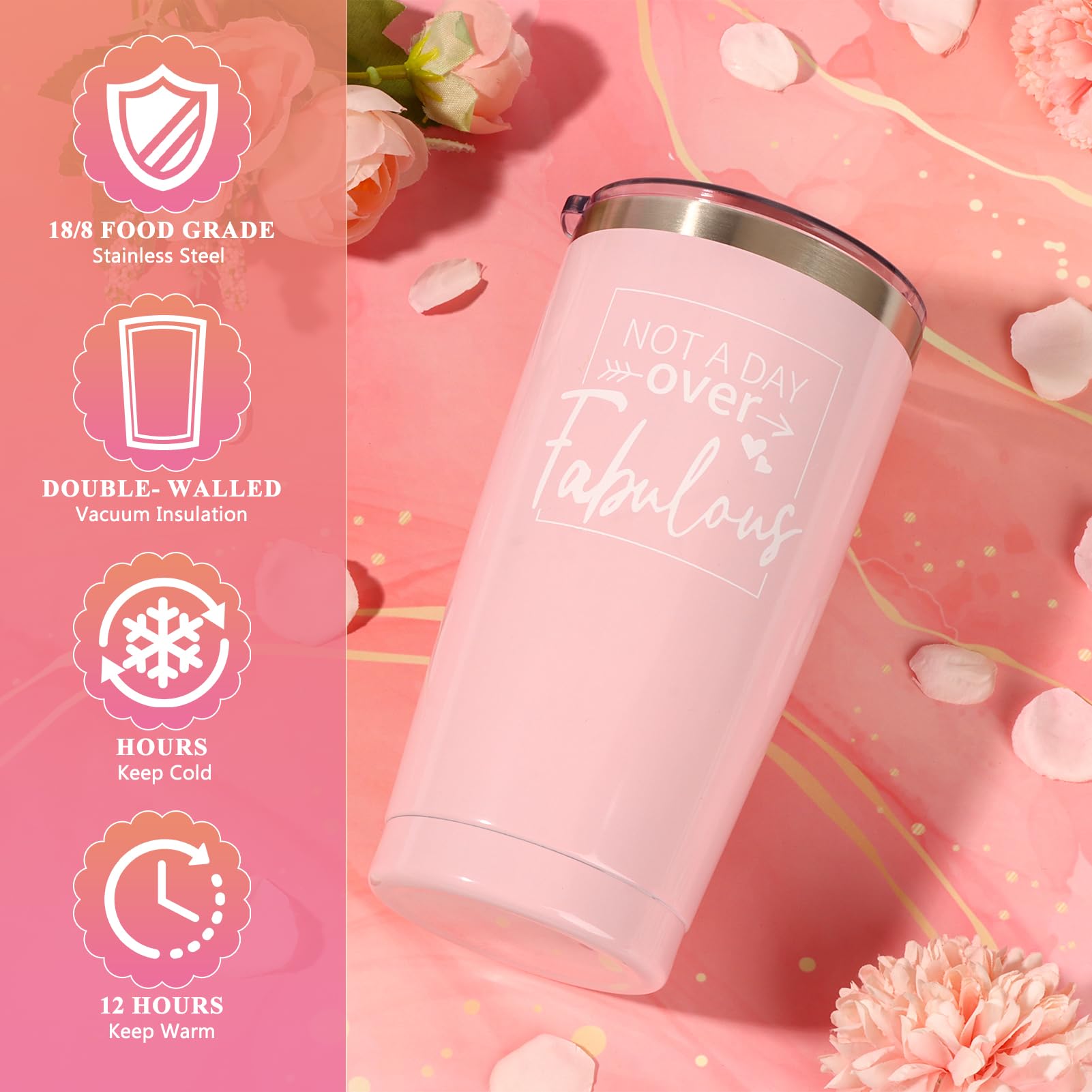 Vaso aislado Tian Dian de acero inoxidable, mantiene bebidas frías o calientes por horas.