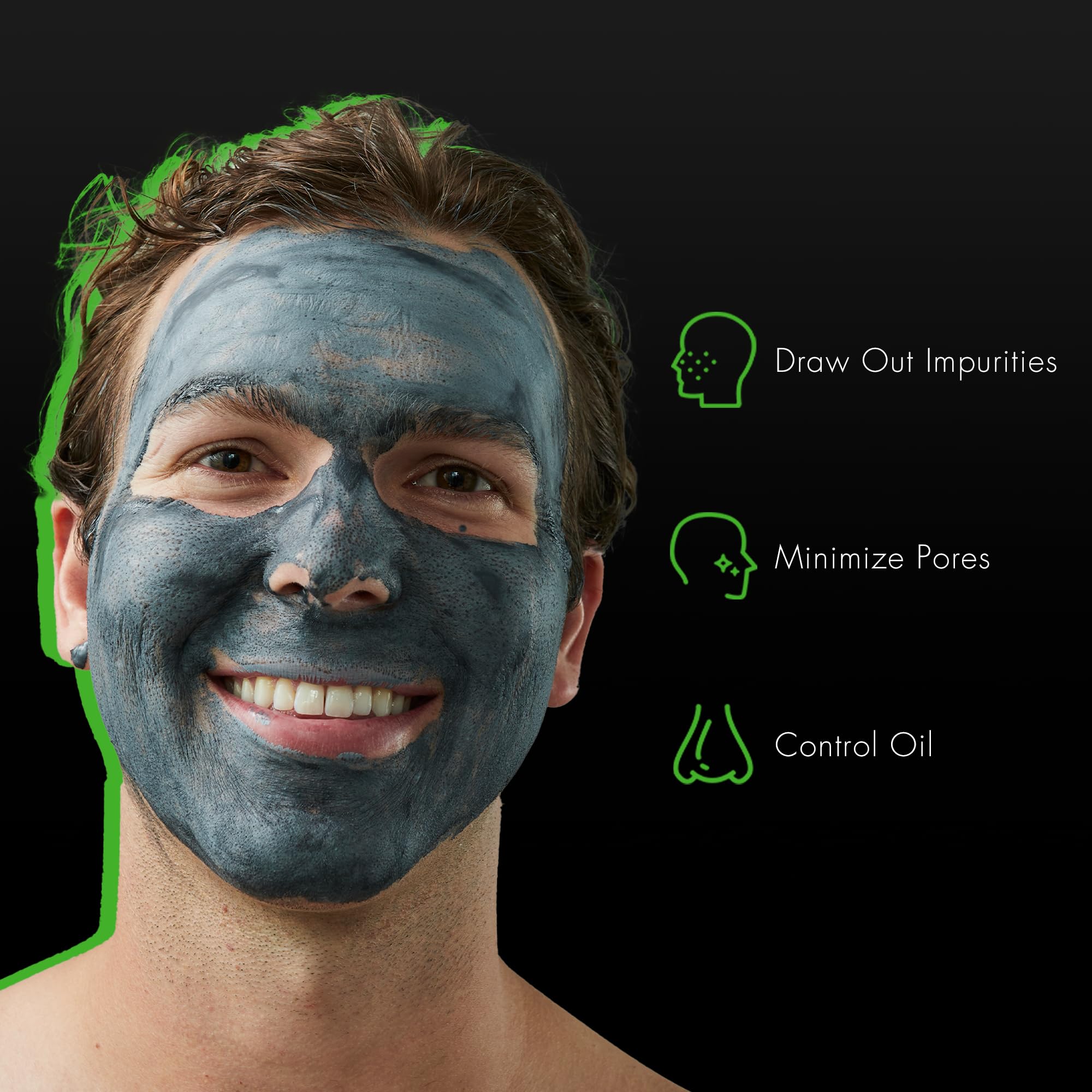 Tiege Hanley poros refinados y brillo reducido tras mascarilla detox.